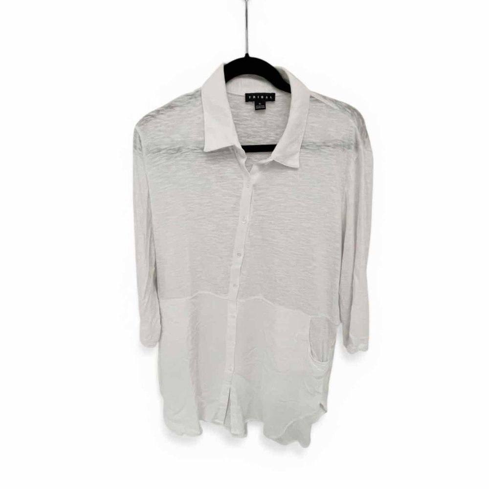 Tribal White Button-Up Shirt